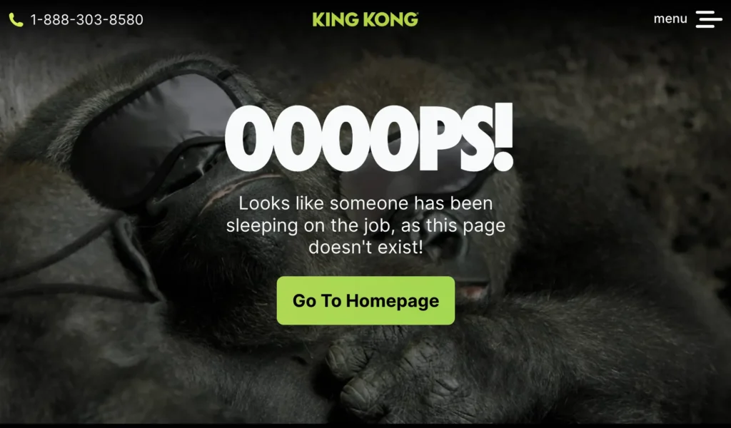 Kingkong 404 page