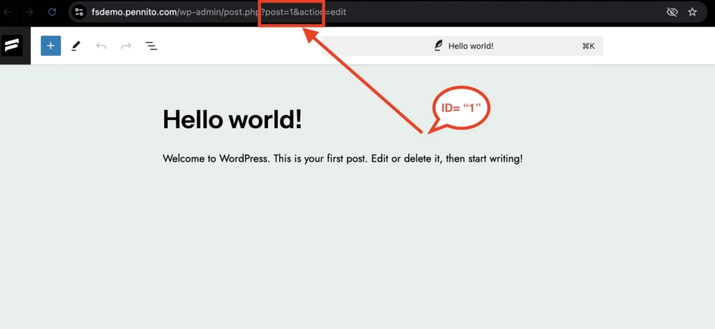 Wordpress Page Id, post id