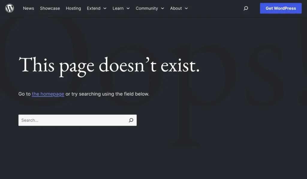 Wordpress 404 page