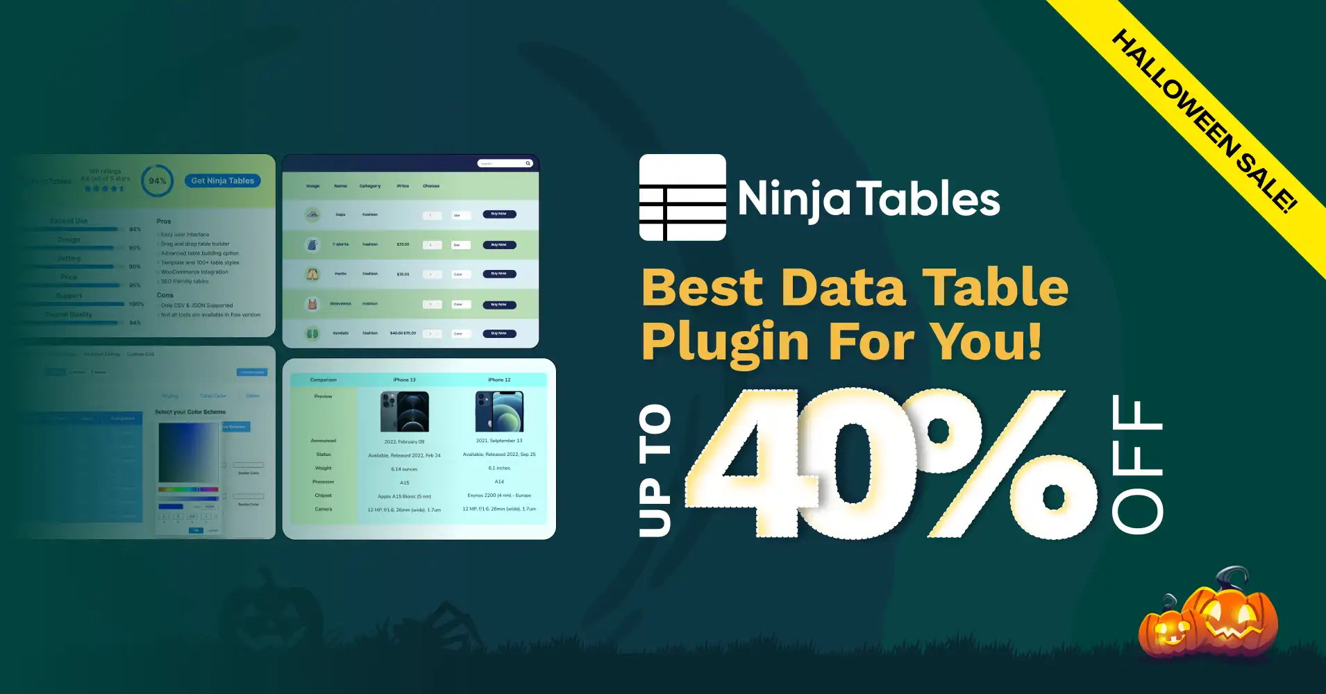 Ninja Tables, WordPress Halloween deals 2025