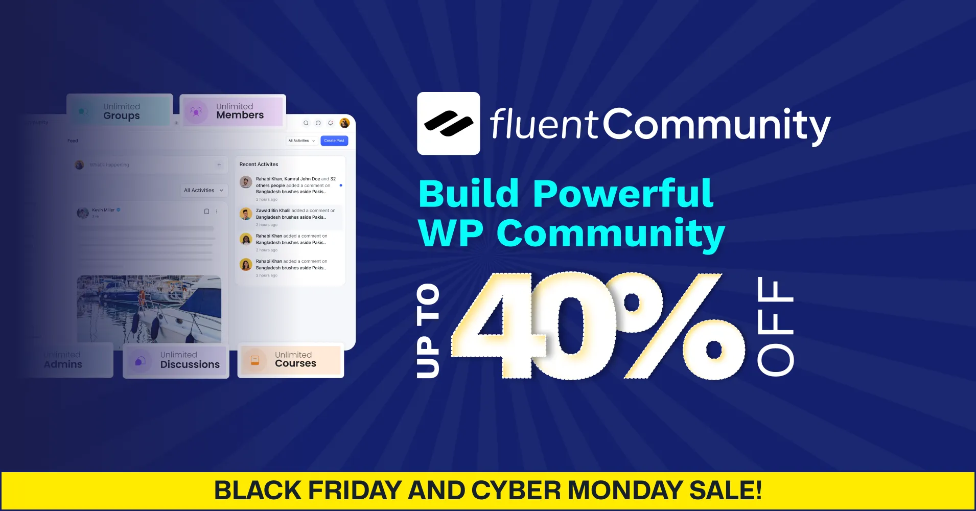 FluentCommunity black friday deal, black friday wordpress deals