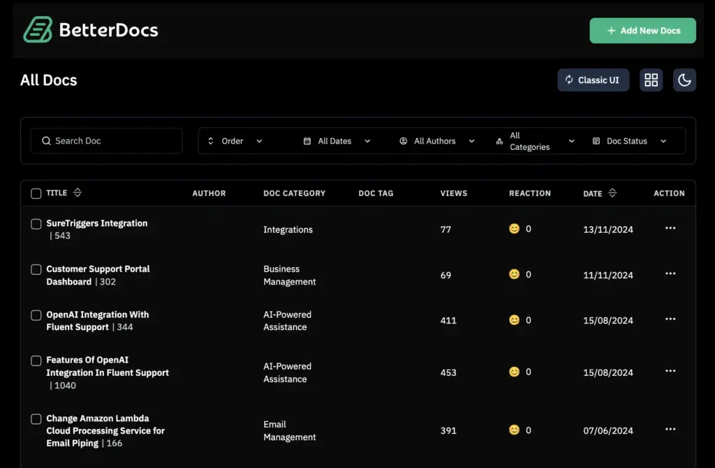 Knowledge management better docs