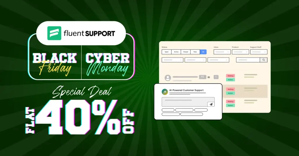 Fluent Support BFCM Deal - Black Friday, Cyber Monday - Flat 40% Discount