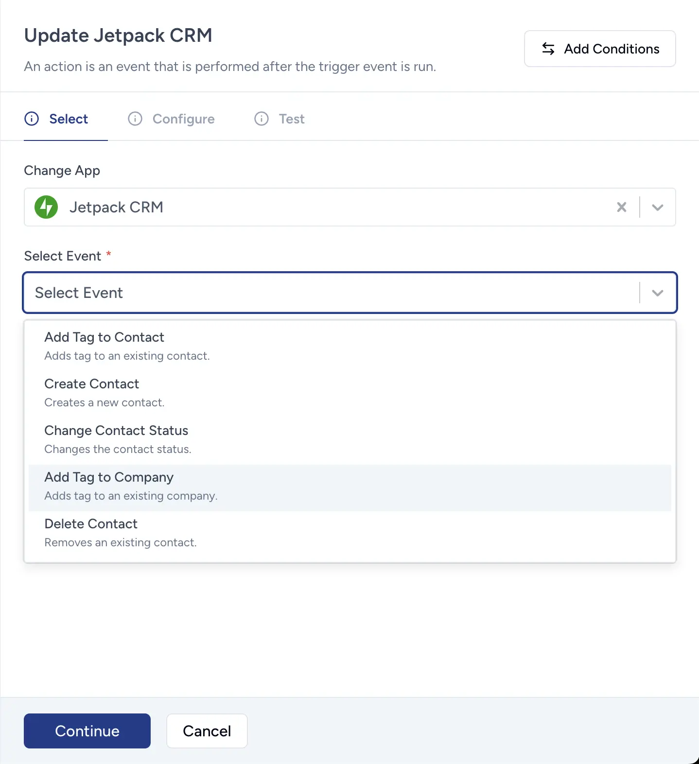 Jetpack CRM Actions