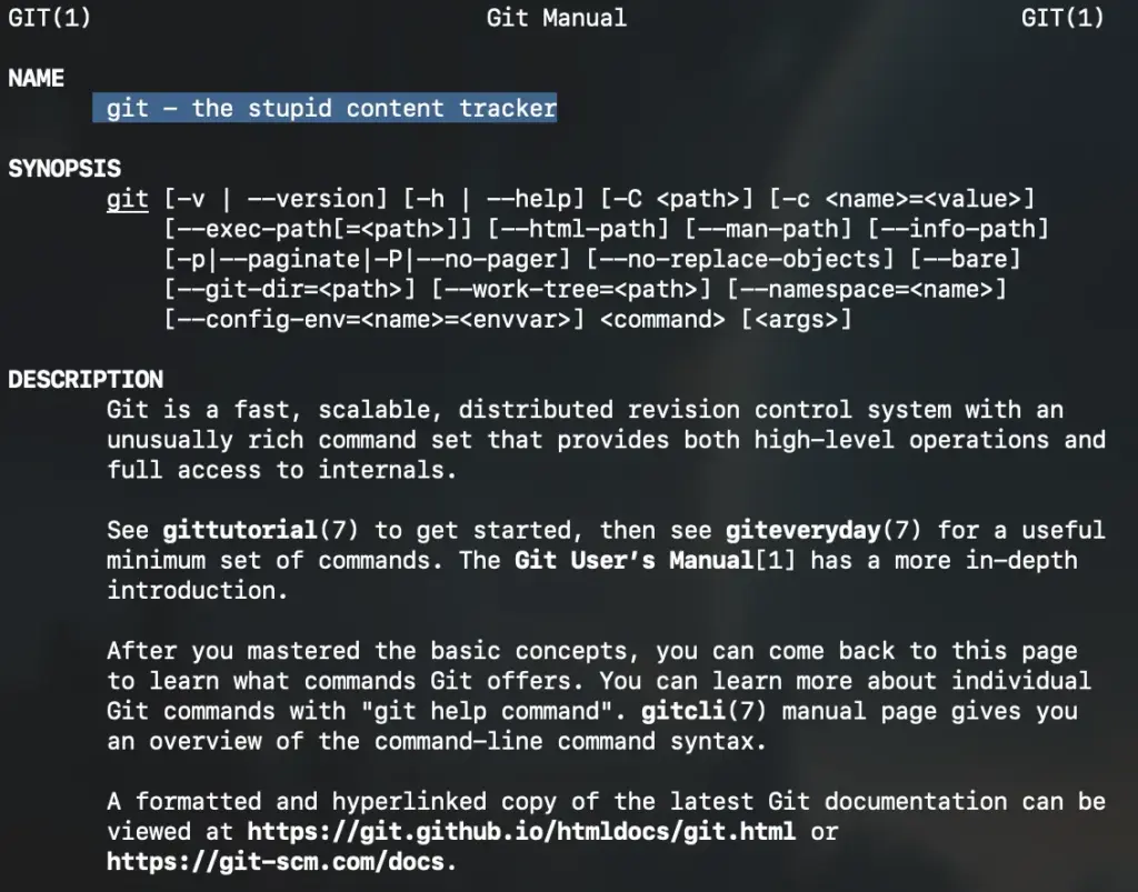 git man page