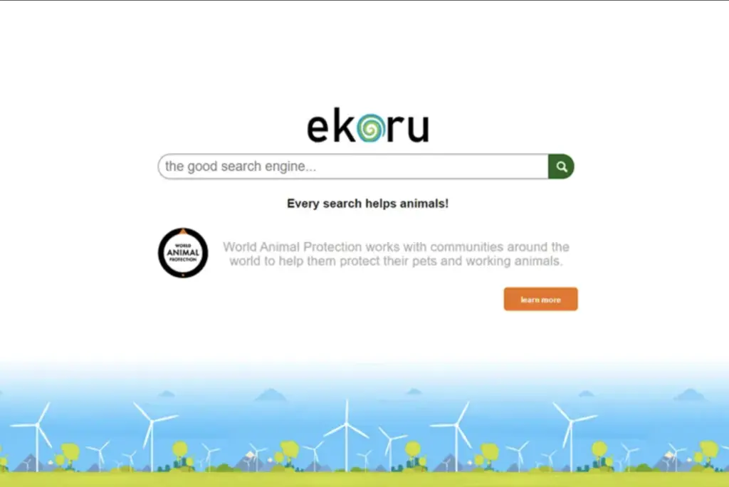 Ekoru, eco friendly search engine