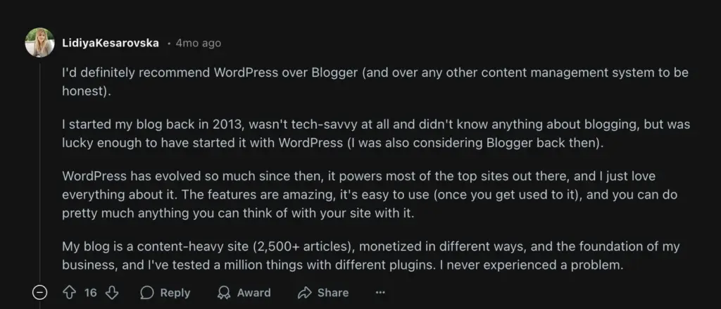 Reddit WordPRess review, joomla vs wordpress