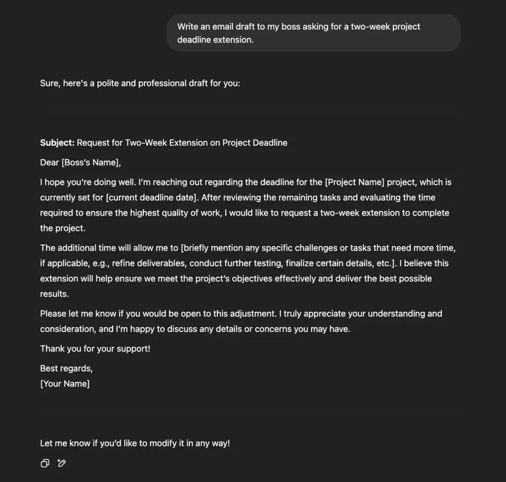 Chatgpt conciseness, email writing style