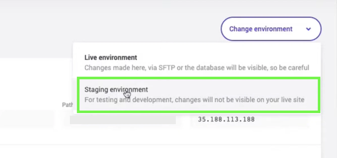 Mykinsta staging environment