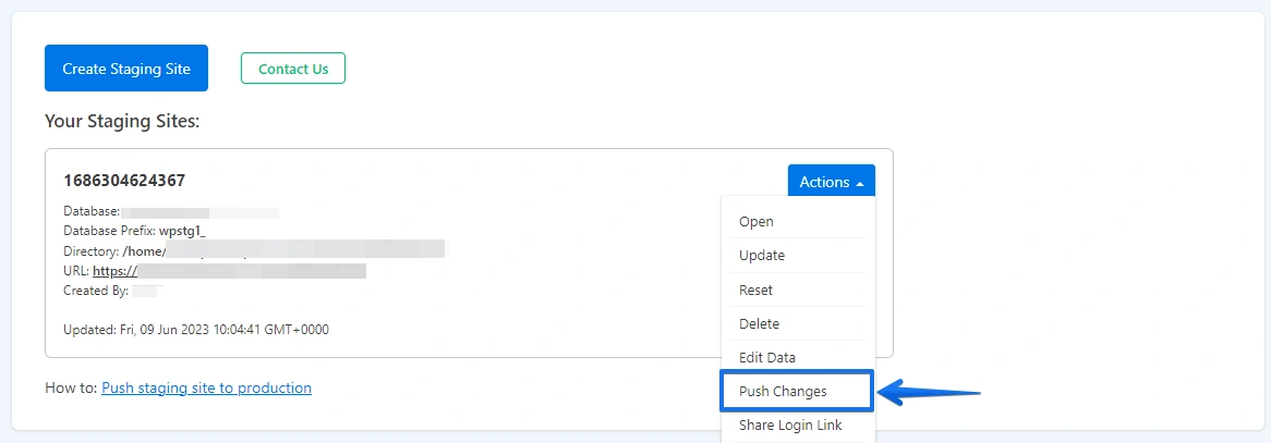 WP staging push changes, wordpress staging site