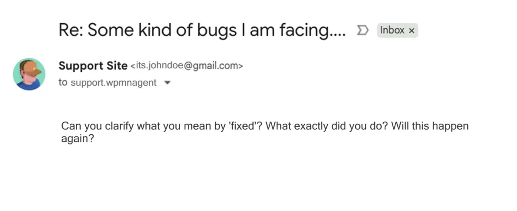 support email customer side