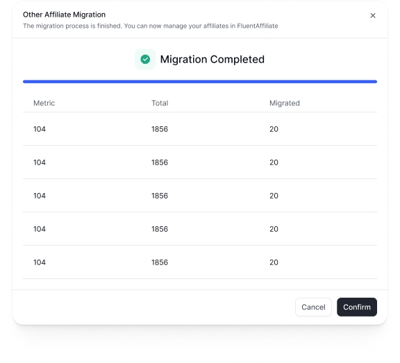 fluentaffiliate migration