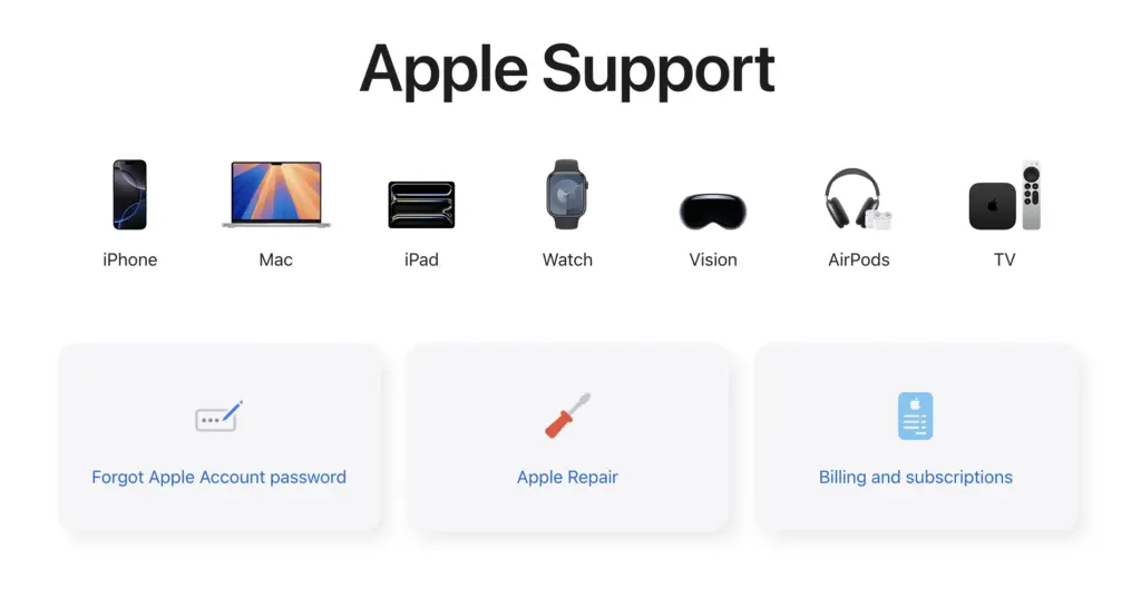 Apple faq page