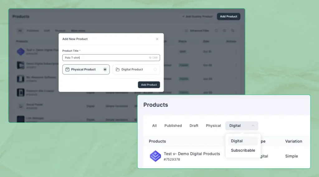 Digital, Physical and Hybrid Product Selling - FluentCart