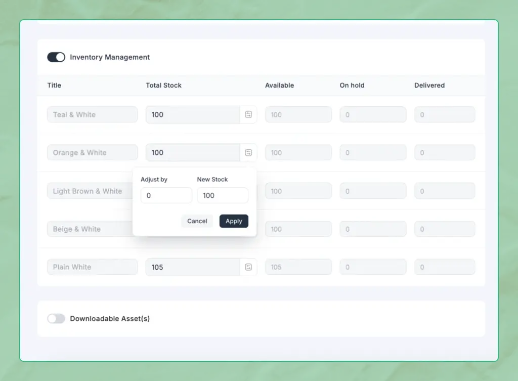Inventory -FluentCart