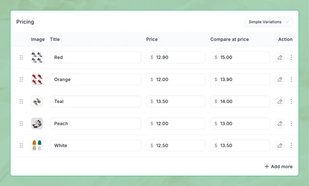 Product Variations with Grouping - FluentCart