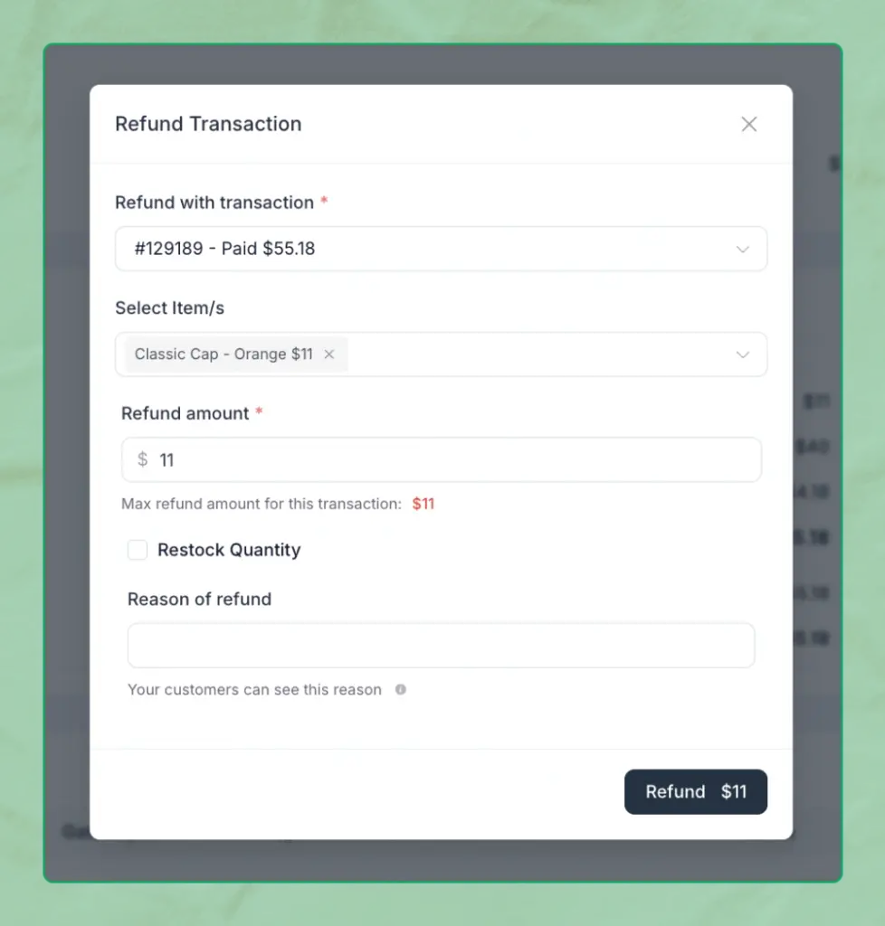 Refund option - FluentCart