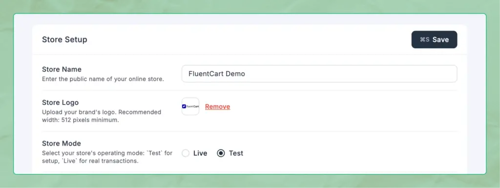 Store Info 1 - FluentCart