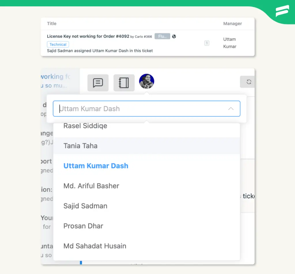 Ticket owner option, Fluent Support