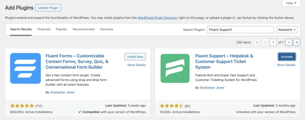 Activate Fluent-Support