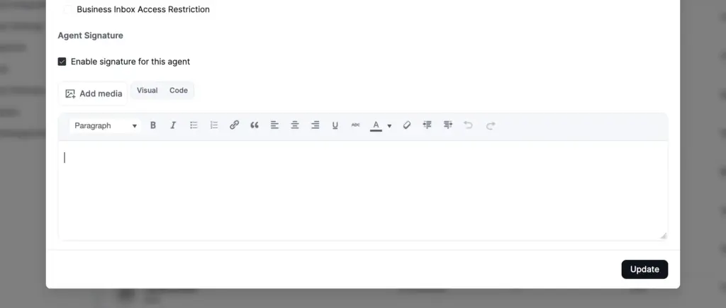 Agent signature option in Fluent Support