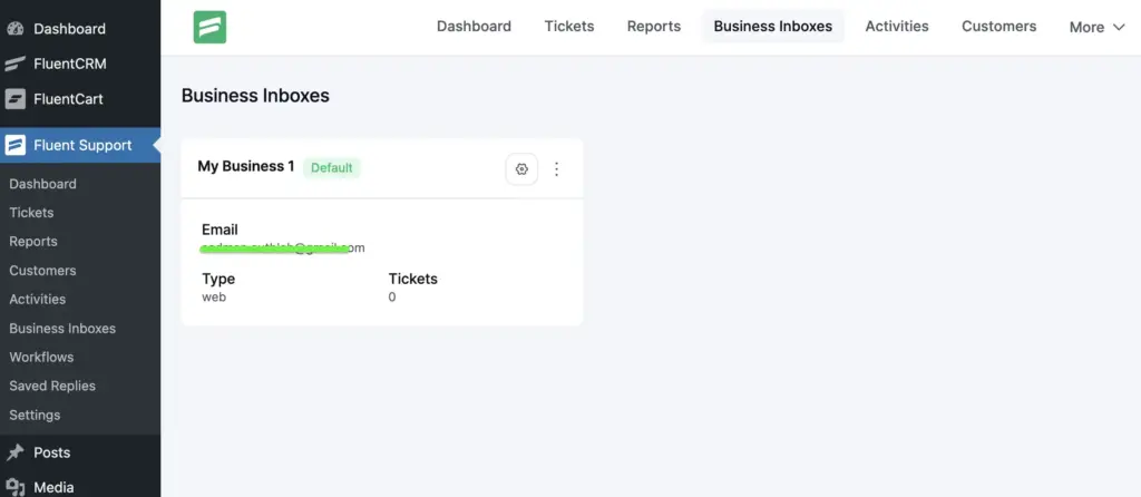 Auto generated business inbox