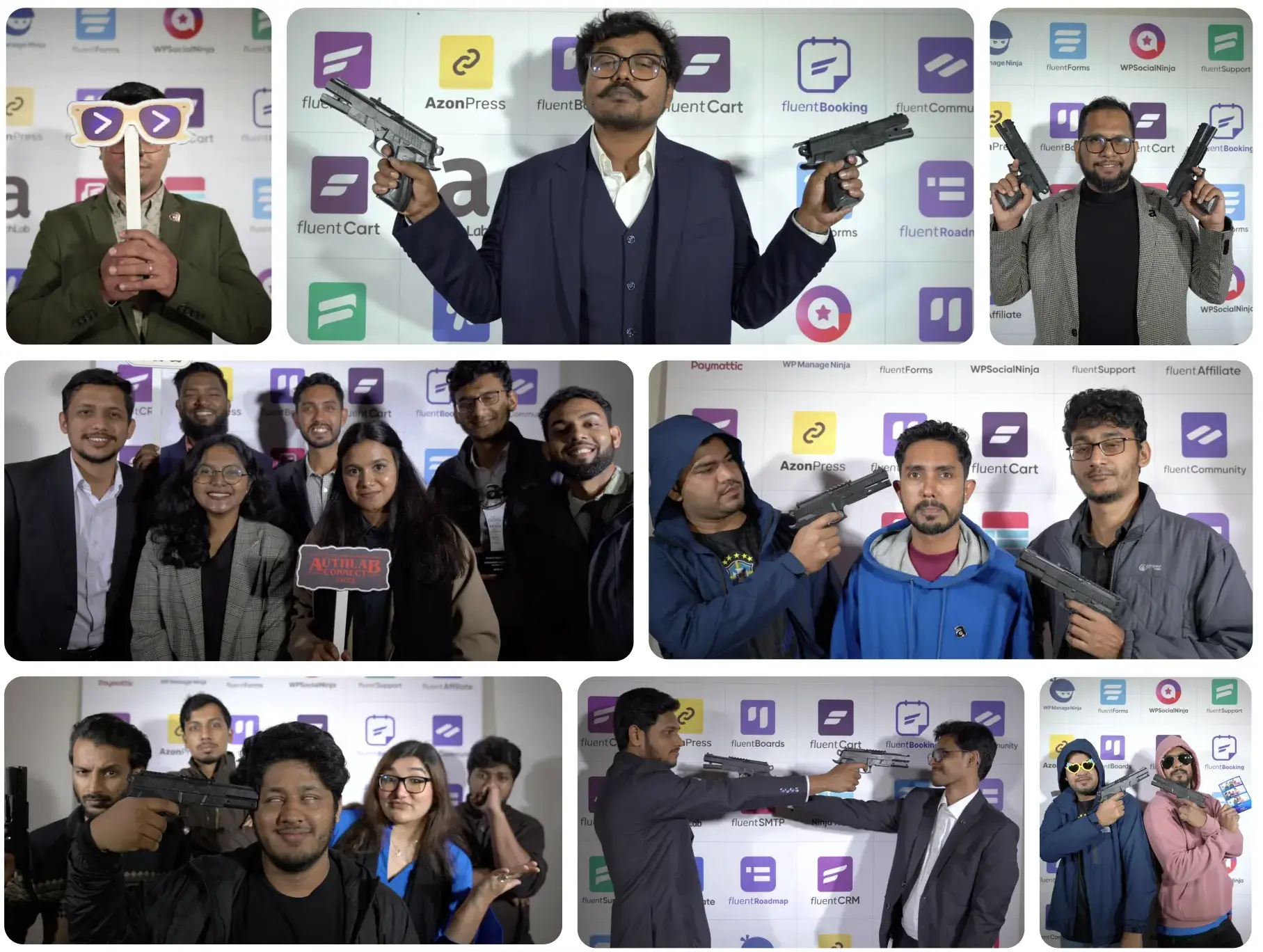 Everyone is posing on photo booth