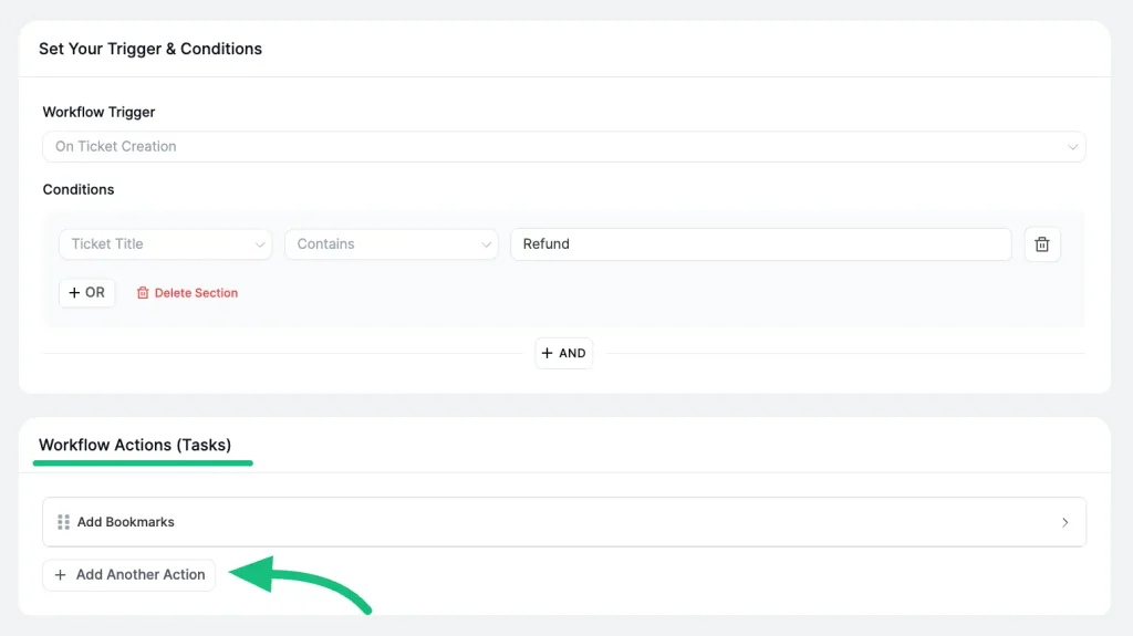 Adding another action option on automatic workflow