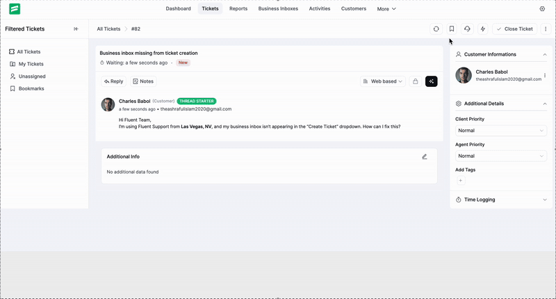 Run manual workflow on specific ticket