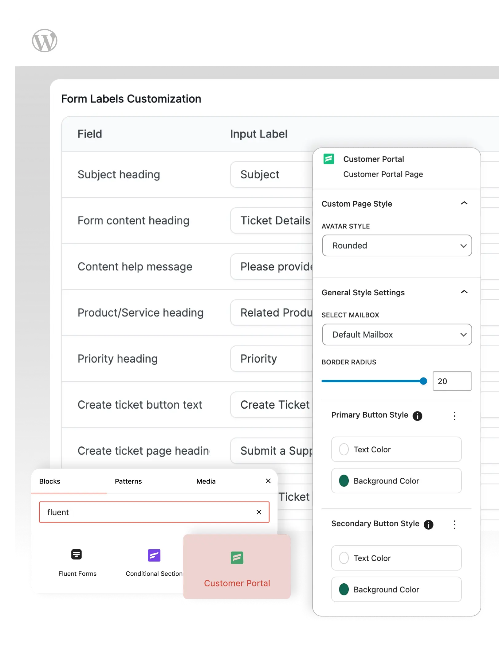 Fluent Support - portal customize