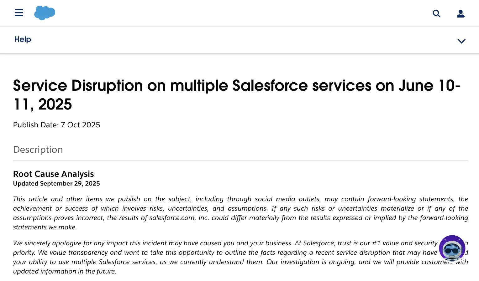 Salesforce 24-hour disruption