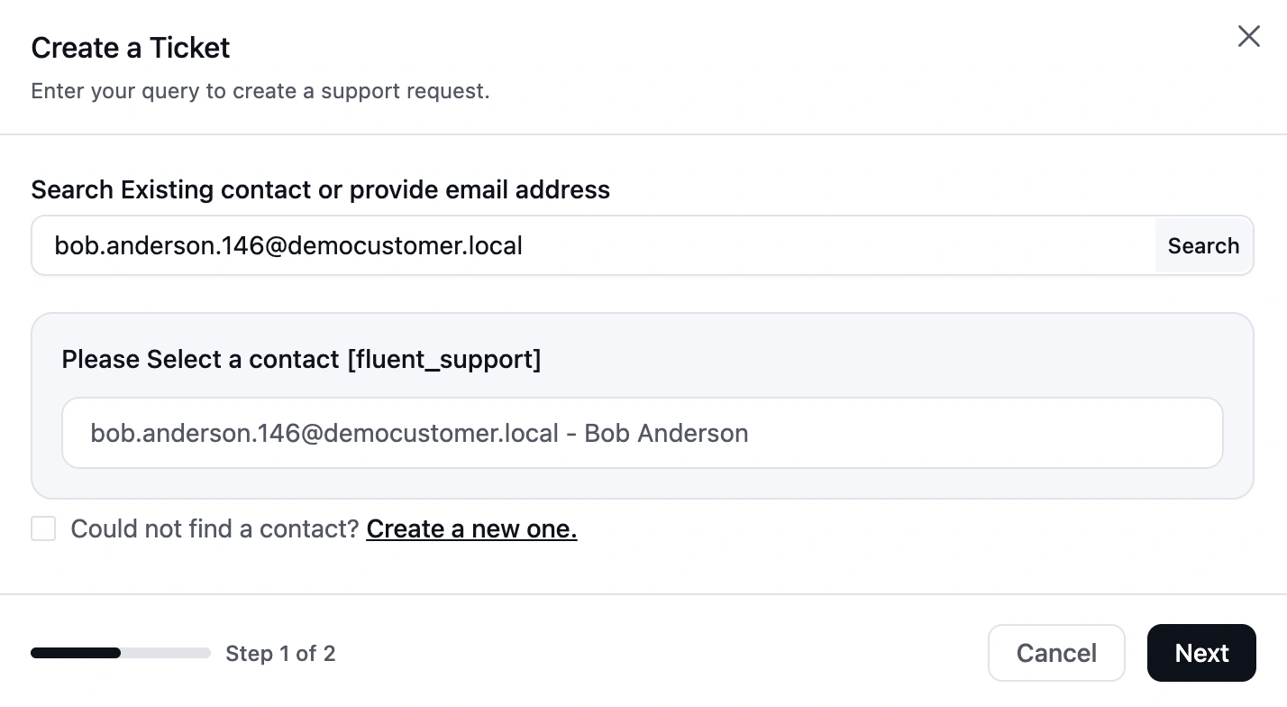 Agent Initiated tickets, fluent support