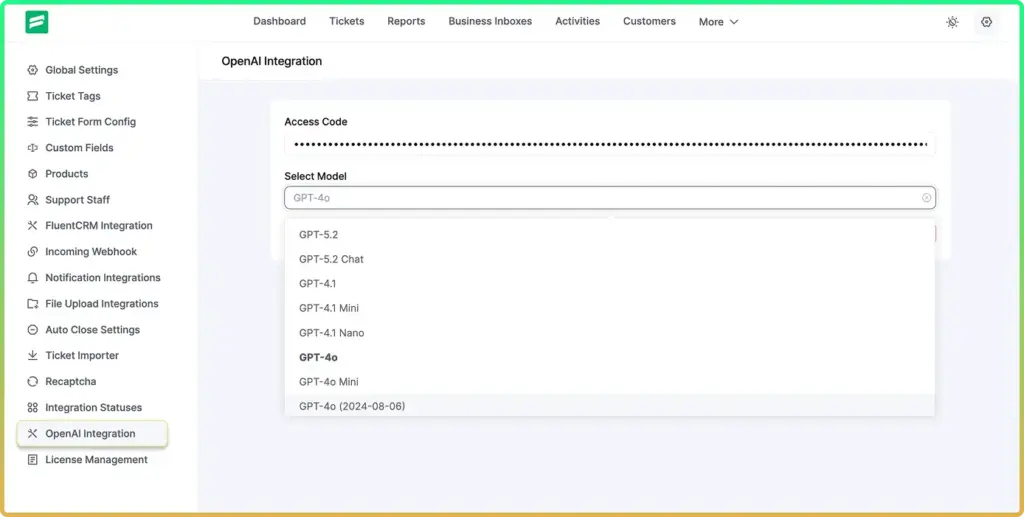 Connect OpenAI - Fluent Support