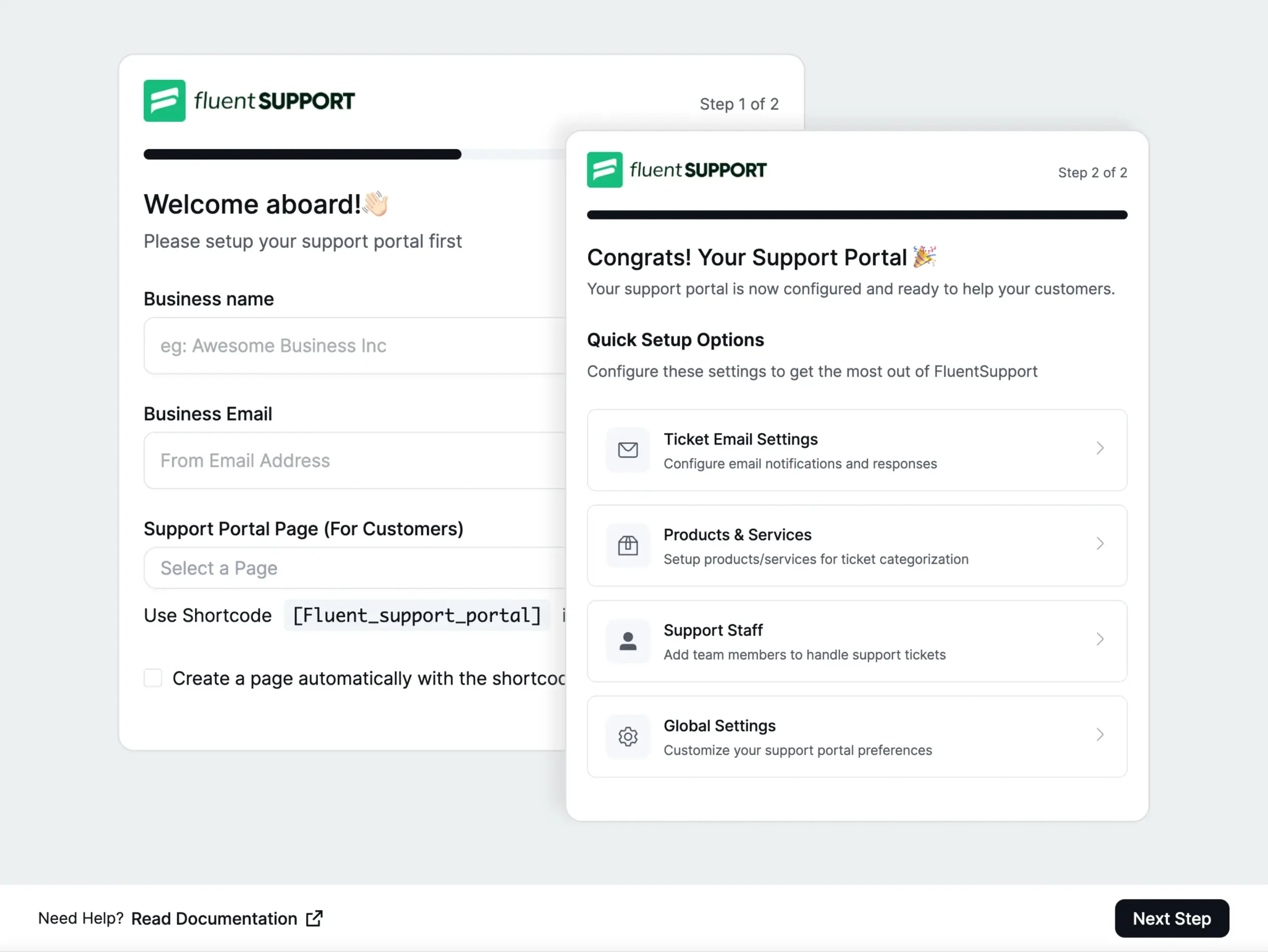 Fluent Support Onboarding Wizard