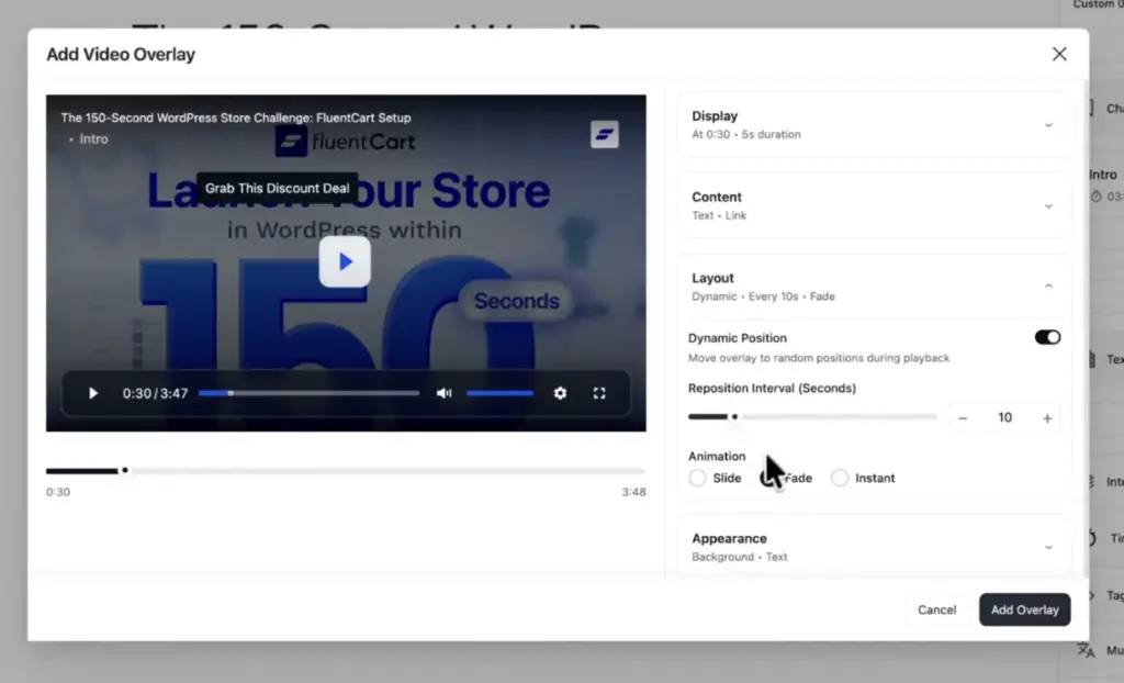 Add video overlays feature