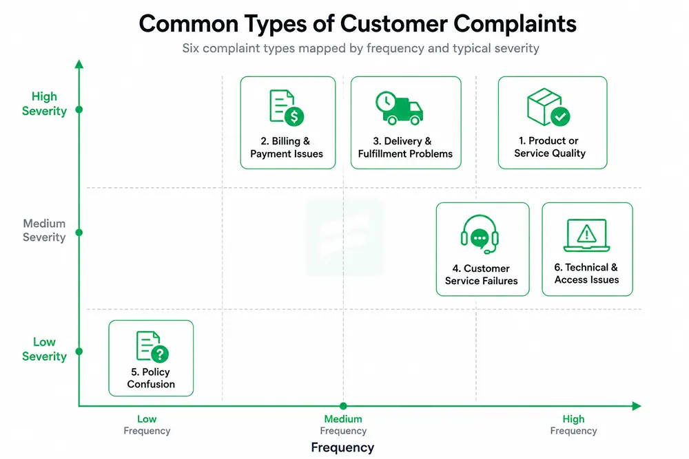 Common types of customer complaints, Fluent Support Blog