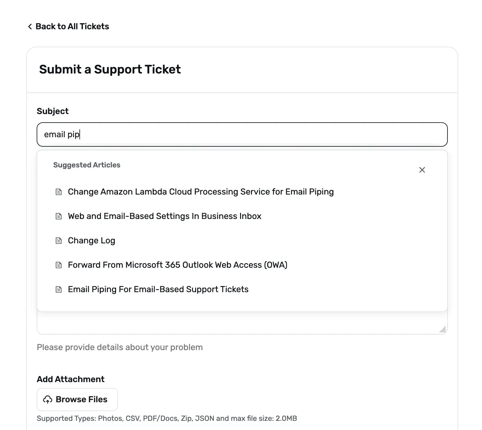 Fluent Support's Betterdocs integration is suggesting related doc