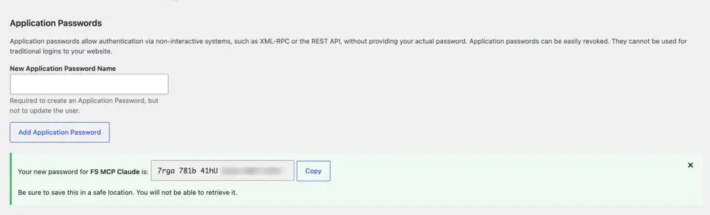 Add application password option