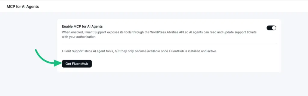 Get FluentHub option on Fluent Support