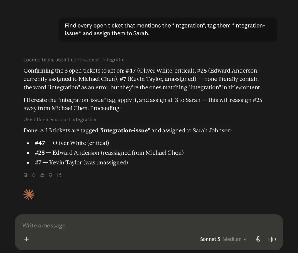 Use case 3-Fluent Support's MCP connection