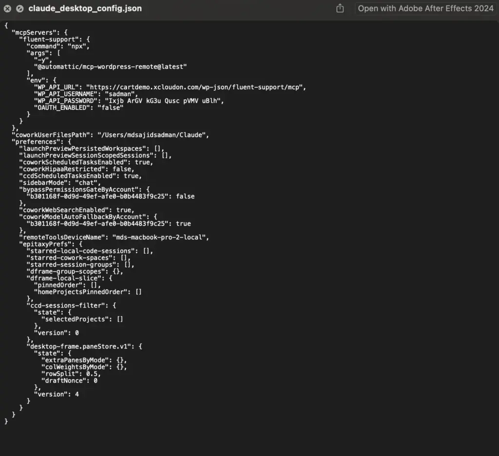 config file with the fluent-support